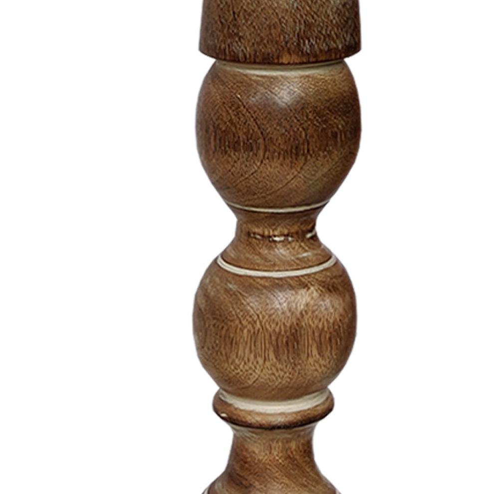 Handmade Wooden Candle Holder With Flared Top, Natural Brown, Set Of 3 By Benzara | Candle Holders |  Modishstore  - 5