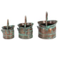 Green Tinged Metal Bucket Planter With Handles, Set Of 3 By Benzara | Planters, Troughs & Cachepots |  Modishstore  - 3