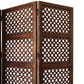 Decorative Four Panel Mango Wood Hinged Room Divider With Circular Cutout Design, Brown By Benzara | Room Divider |  Modishstore  - 3