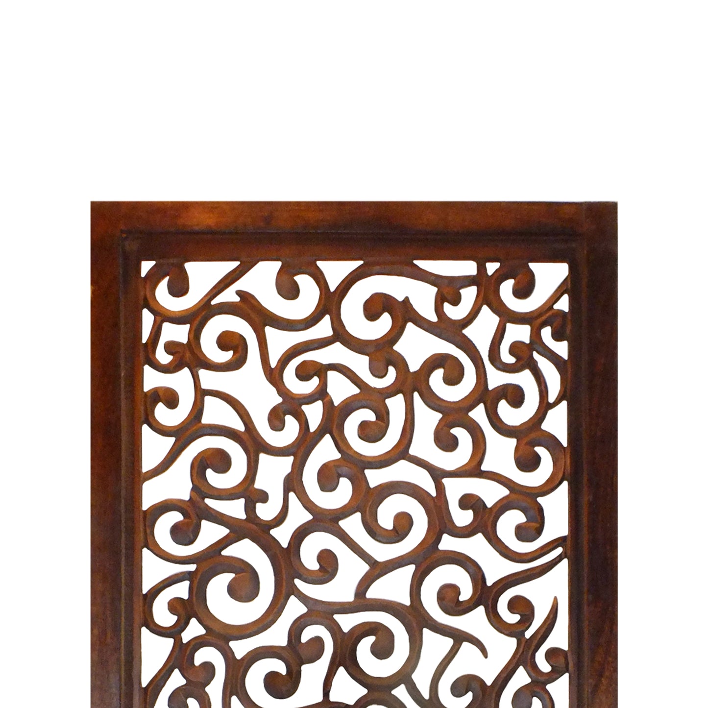 Rectangular Mango Wood Wall Panel With Cutout Scrollwork Details, Brown By Benzara | Wall Decor |  Modishstore  - 3