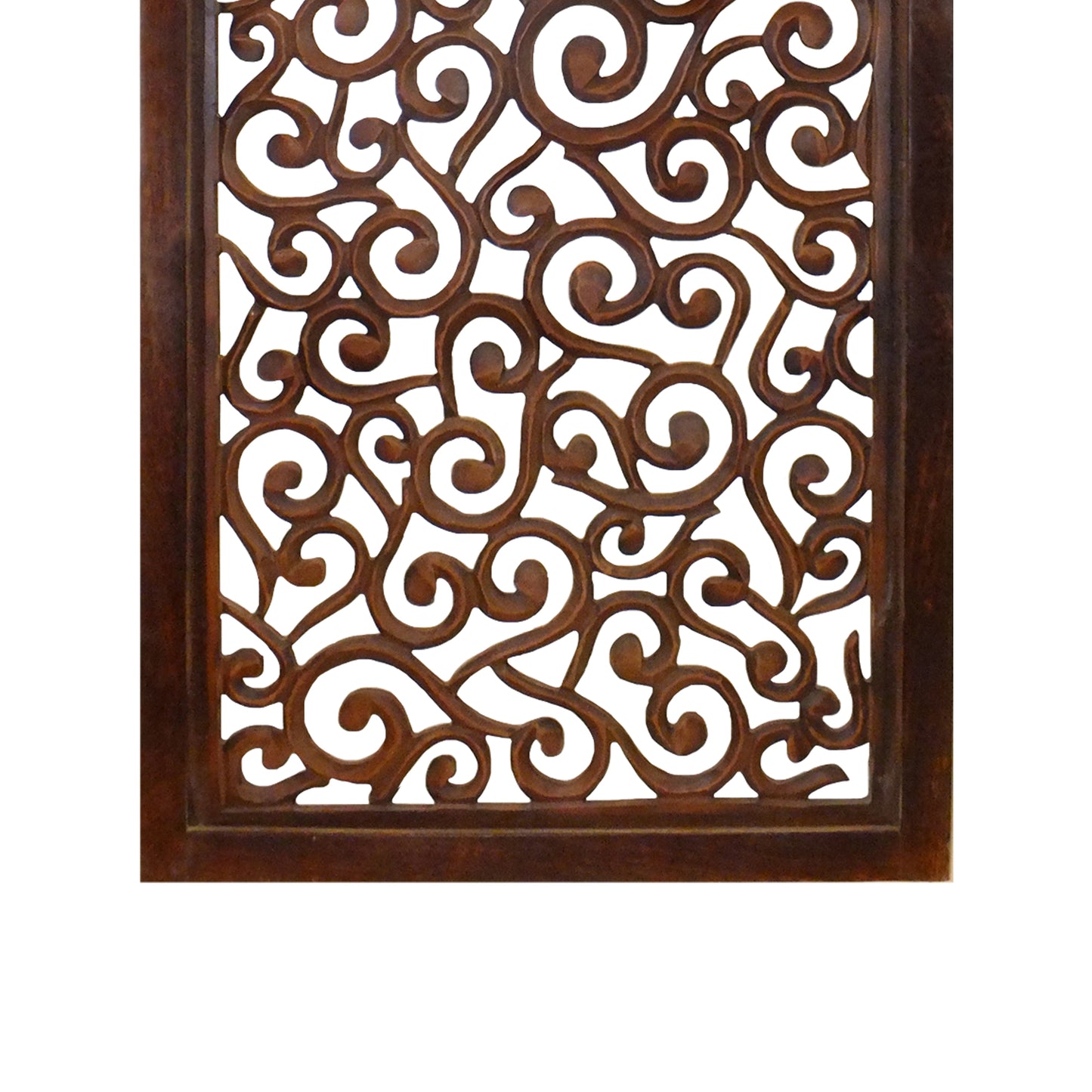 Rectangular Mango Wood Wall Panel With Cutout Scrollwork Details, Brown By Benzara | Wall Decor |  Modishstore  - 5