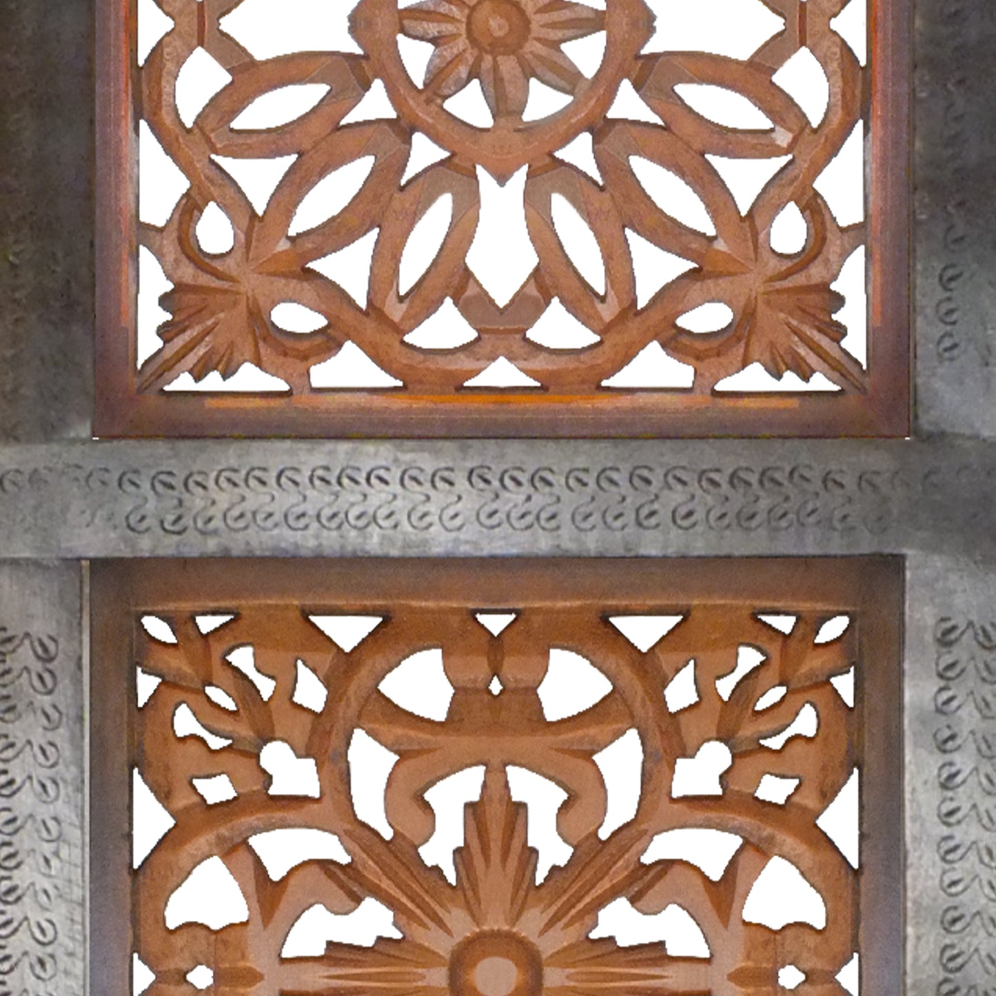 Decorative Mango Wood Wall Panel With Cutout Flower Pattern, Brown By Benzara | Wall Decor |  Modishstore  - 6
