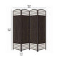 Wood And Paper Straw 4 Panel Screen With Nailhead Trim, Espresso Brown By Benzara | Room Divider |  Modishstore  - 5