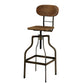 Industrial Style Wooden Swivel Bar Stool With Black Metal Base, Brown  By Benzara | Bar Stools & Table |  Modishstore  - 2