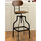 Industrial Style Wooden Swivel Bar Stool With Black Metal Base, Brown  By Benzara | Bar Stools & Table |  Modishstore  - 4