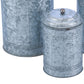 Rustic Metal Galvanized Canisters, Set Of 3 Benzara By Benzara | Jars & Canisters |  Modishstore  - 2