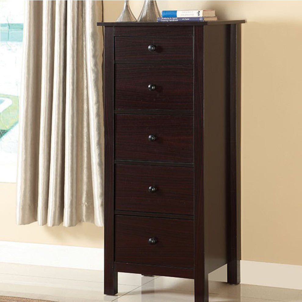 Transitional Style Wooden Chest With 5 Drawers, Brown  By Benzara | Drawers |  Modishstore  - 2