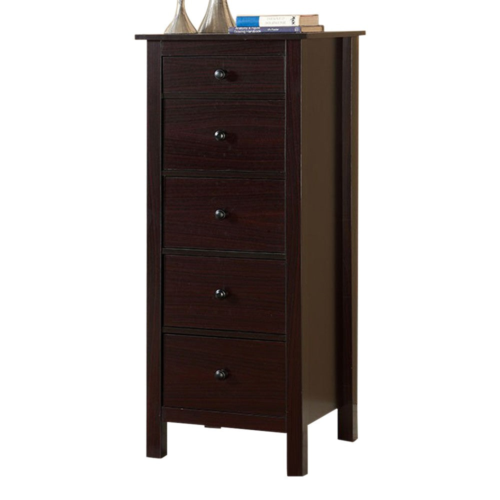 Transitional Style Wooden Chest With 5 Drawers, Brown  By Benzara | Drawers |  Modishstore 