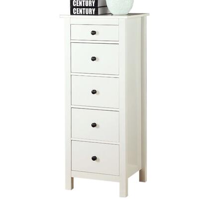 Well-Designed Wooden Chest With 5 Drawers, White  By Benzara | Drawers |  Modishstore 