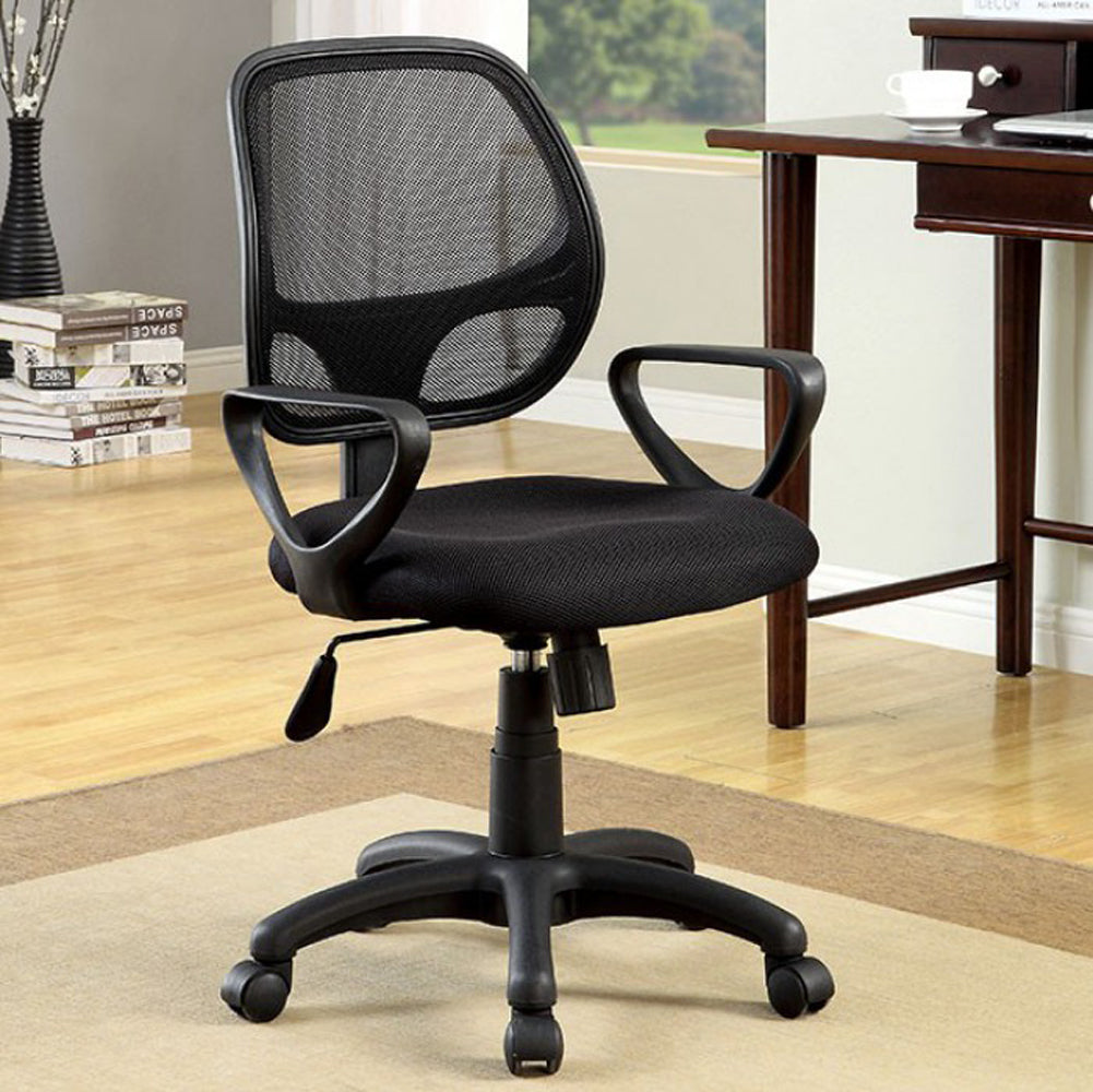 Sherman Contemporary Style Office Chair, Black  By Benzara | Office Chairs |  Modishstore  - 2