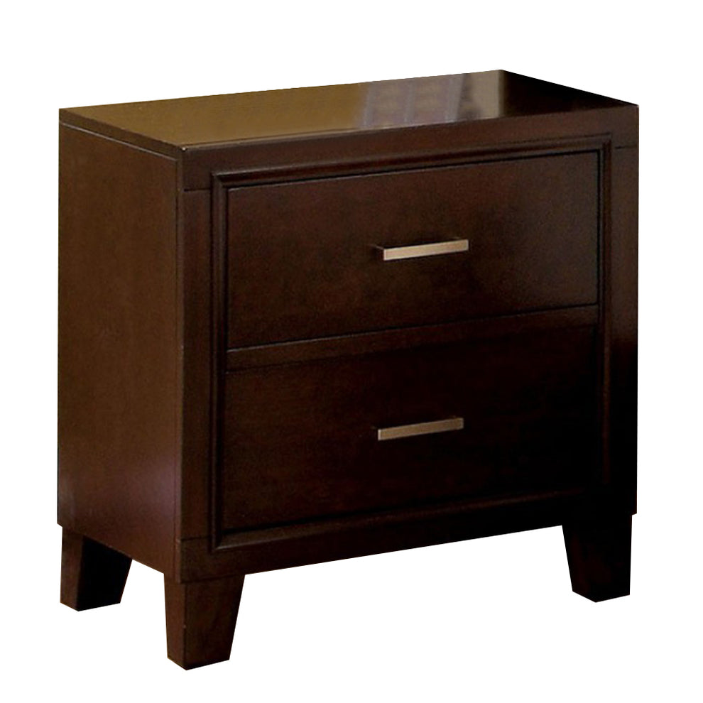 Enrico I Contemporary Style Nightstand, Brown Cherry By Benzara | Nightstands |  Modishstore  - 2