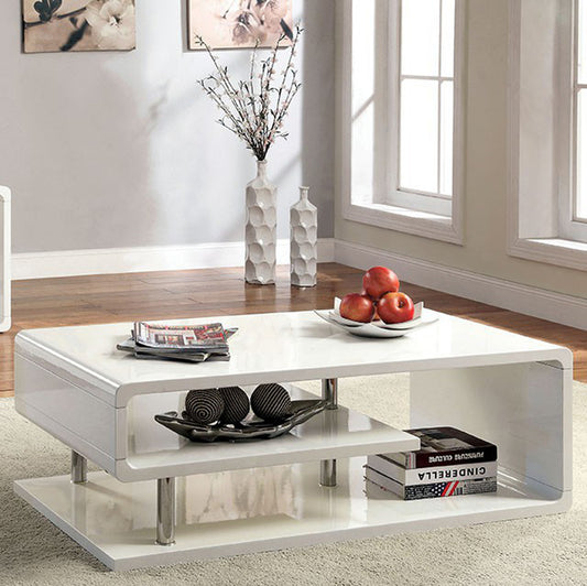 Ninove I Contemporary Style Coffee Table, White By Benzara | Coffee Tables |  Modishstore 