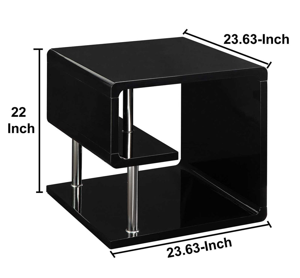 Ninove Contemporary Style End Table, Black  By Benzara | Side Tables |  Modishstore  - 5
