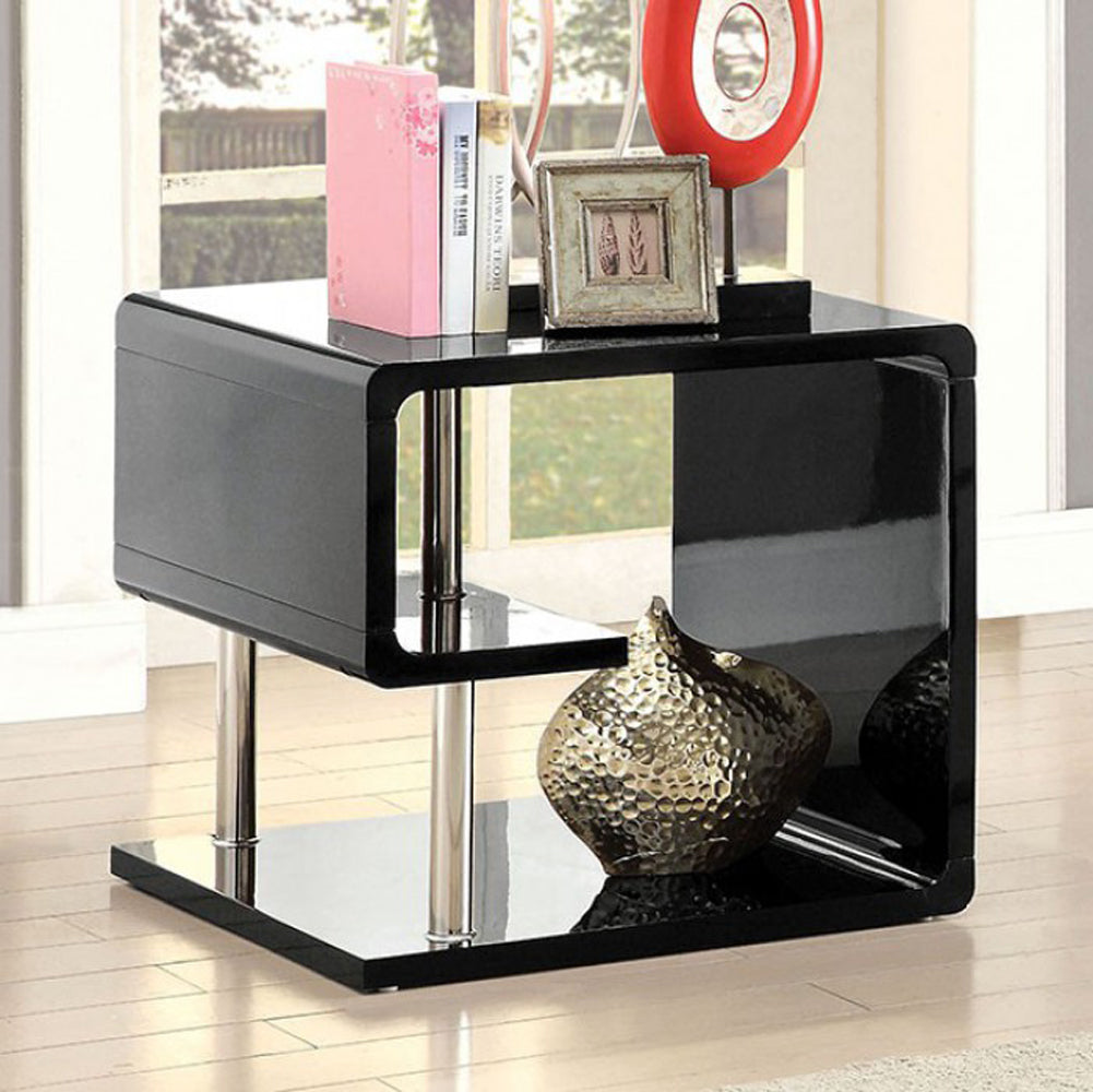 Ninove Contemporary Style End Table, Black  By Benzara | Side Tables |  Modishstore 