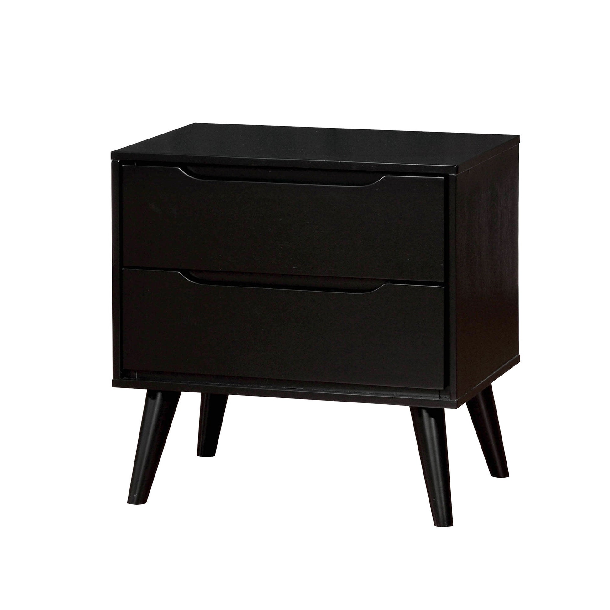 Lennart Mid-Century Modern Nightstand, Black  By Benzara | Nightstands |  Modishstore 