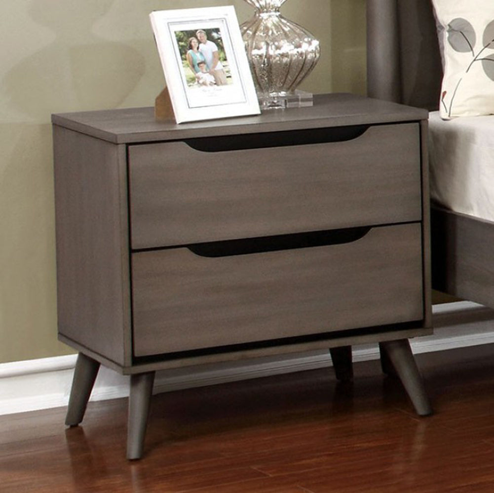 Lennart Mid-Century Modern Nightstand, Gray  By Benzara | Nightstands |  Modishstore 