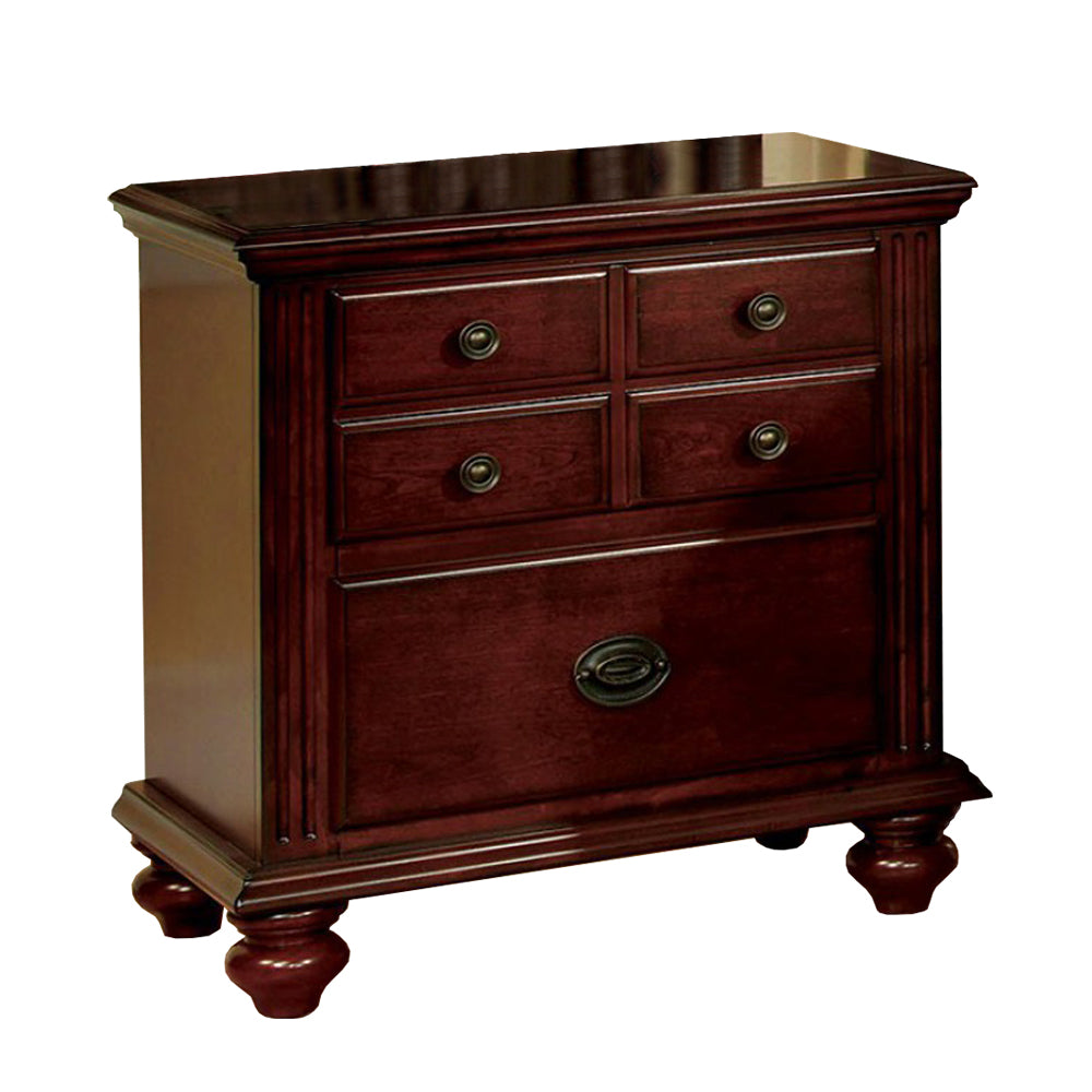 Gabrielle Ii Transitional Nightstand, Cherry Finish By Benzara | Nightstands |  Modishstore  - 2