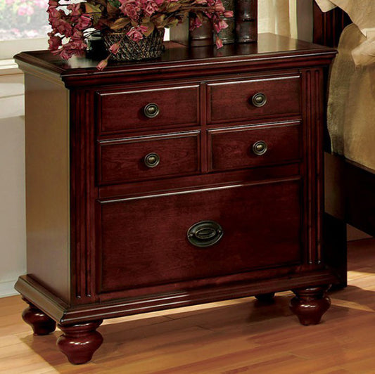 Gabrielle Ii Transitional Nightstand, Cherry Finish By Benzara | Nightstands |  Modishstore 
