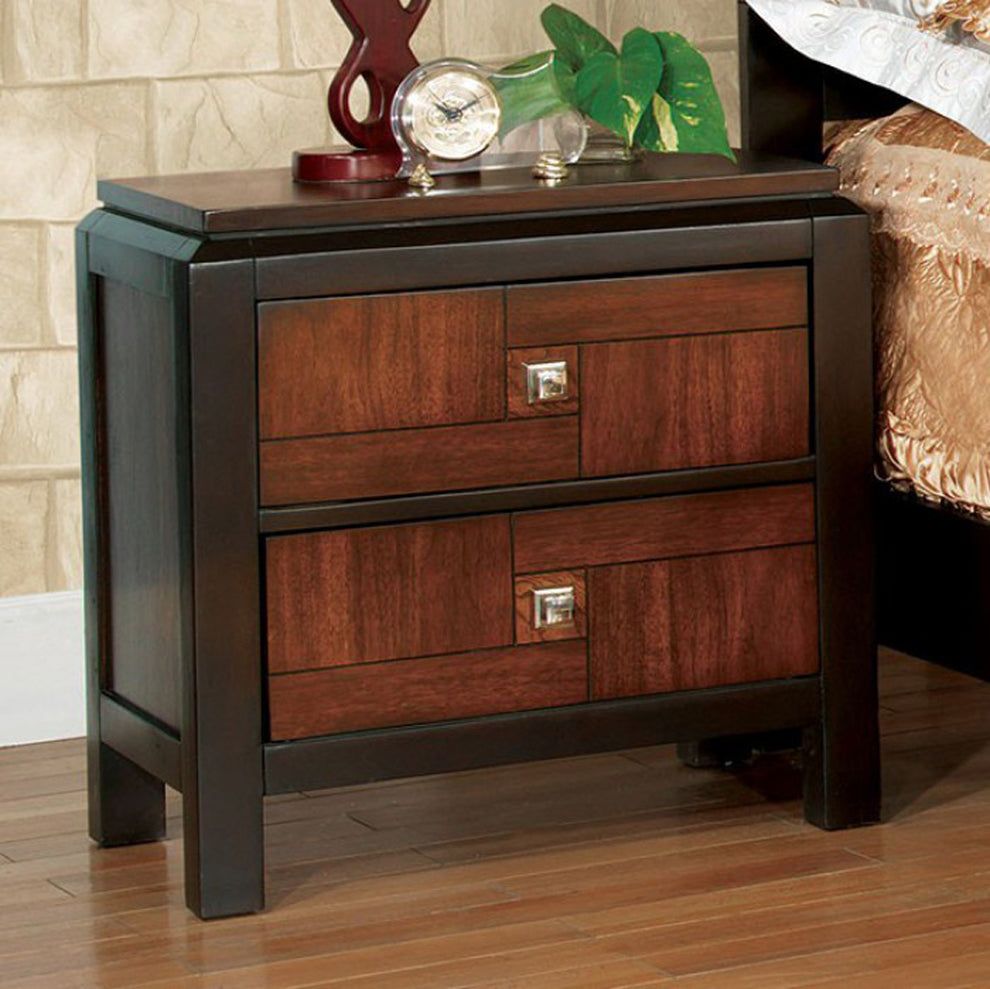 Patra Transitional Nightstand, Acacia & Walnut  By Benzara | Nightstands |  Modishstore  - 2