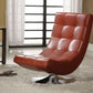 Trinidad Contemporary Swivel Chair, Mahogany Red By Benzara | Lounge Chairs |  Modishstore  - 2