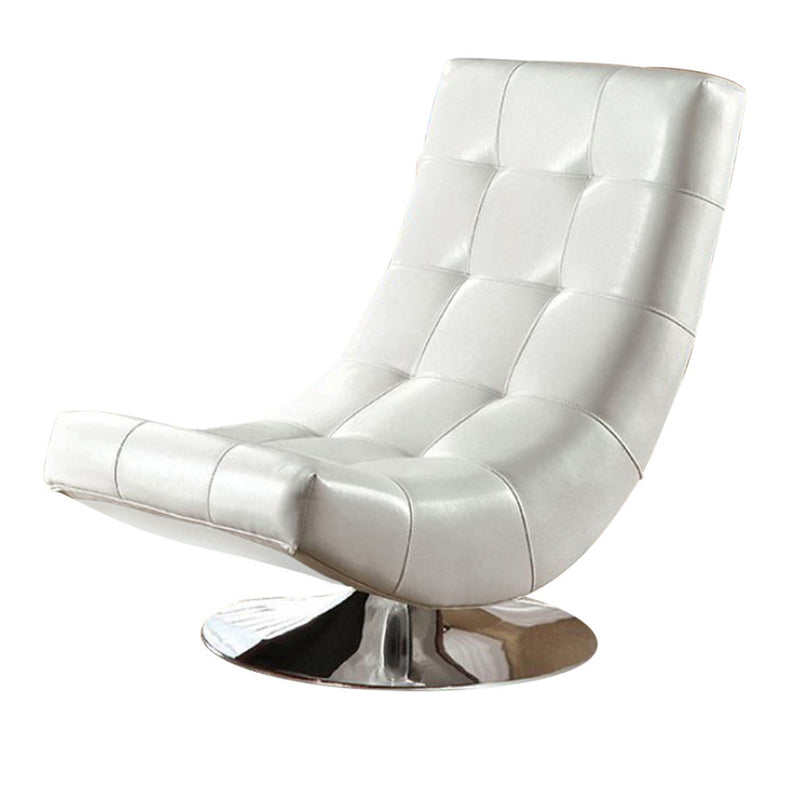 Trinidad Contemporary Swivel Chair, White  By Benzara | Lounge Chairs |  Modishstore 