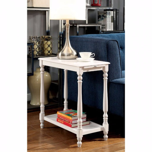 Deering Transitional Side Table, White Finish By Benzara | Side Tables | Modishstore