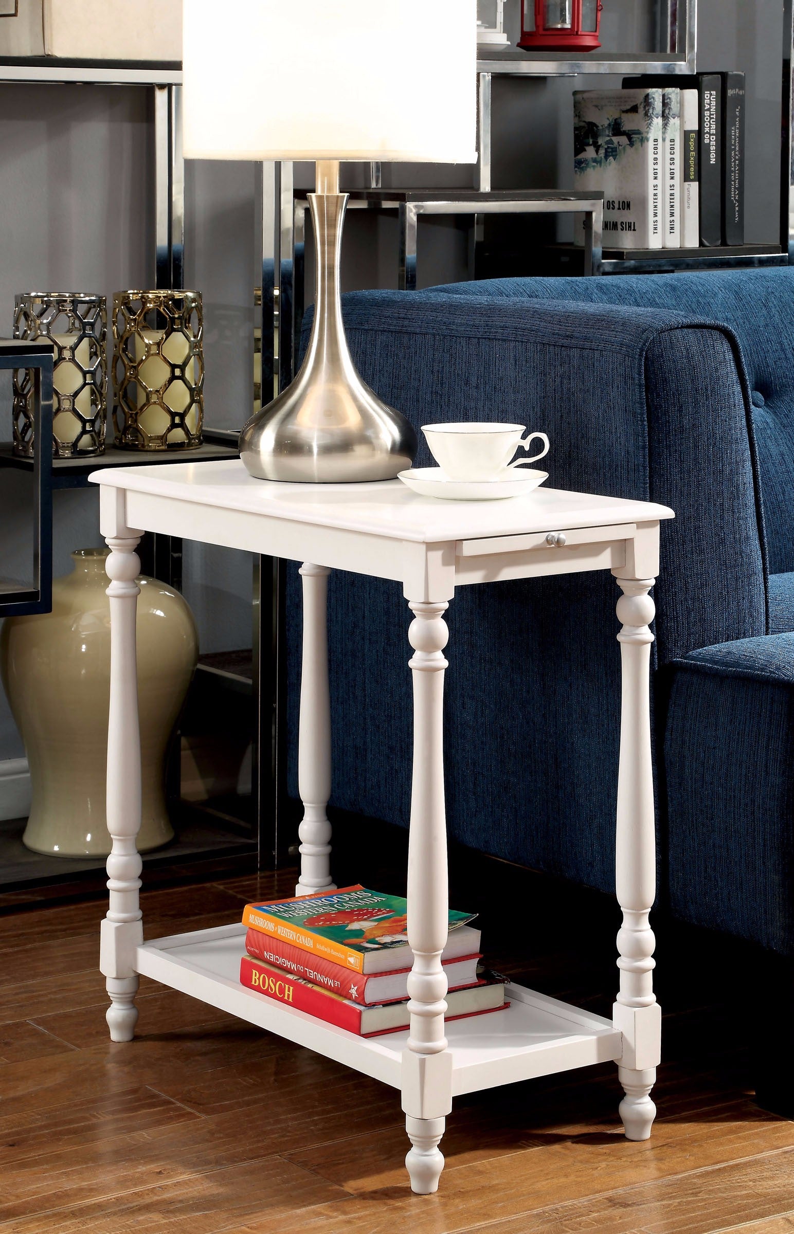 Deering Transitional Side Table, White Finish By Benzara | Side Tables | Modishstore - 3