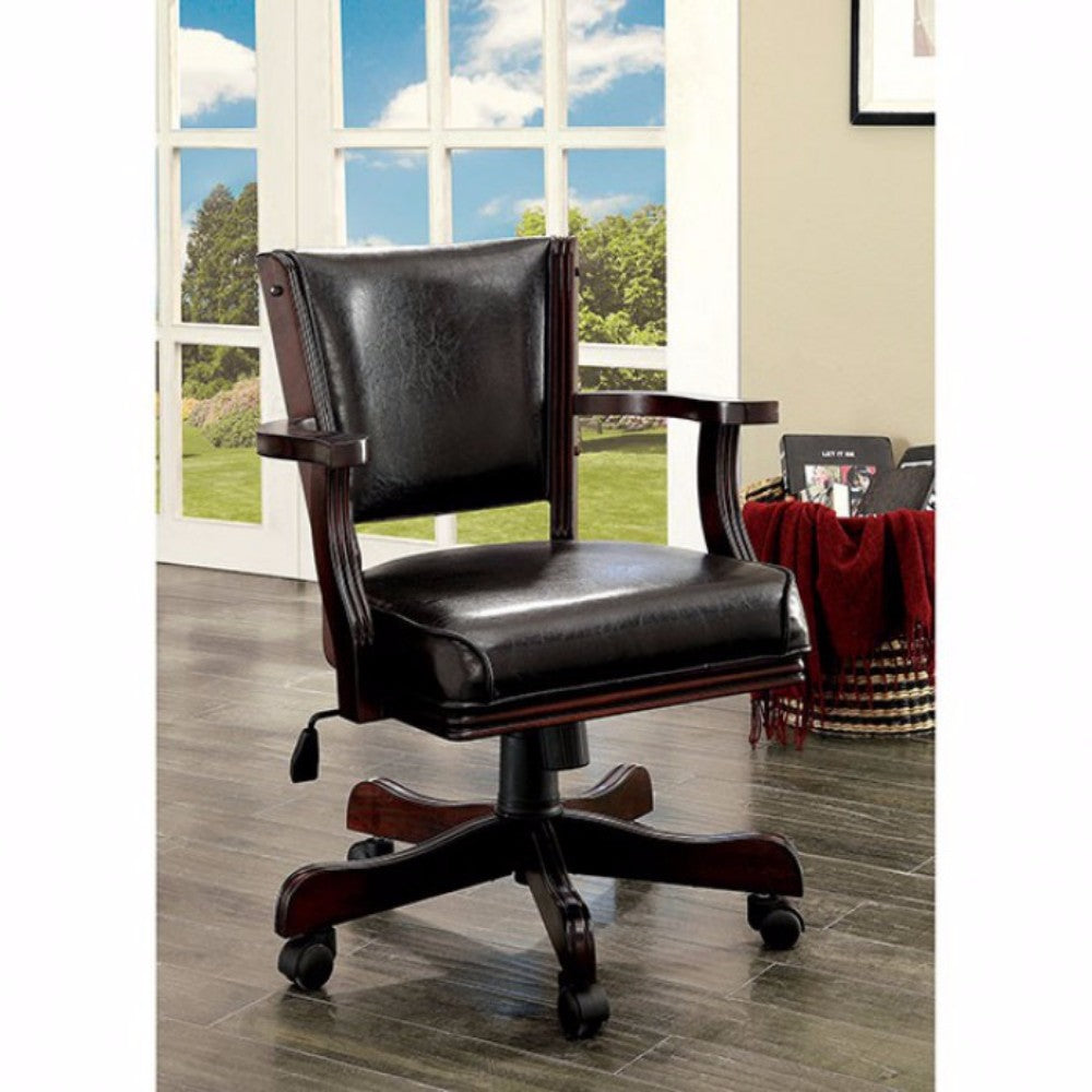 Rowan Contemporary Arm Chair, Dark Cherry Finish  By Benzara | Armchairs |  Modishstore  - 3