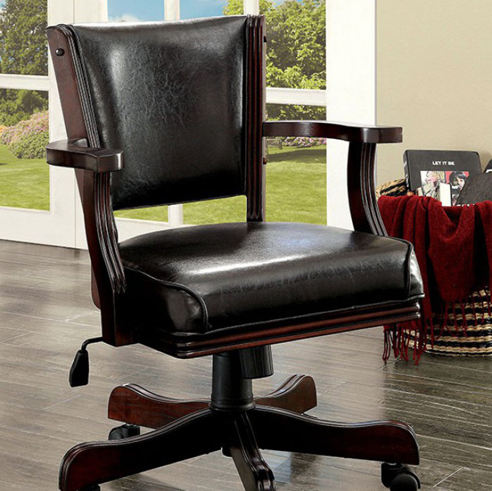 Rowan Contemporary Arm Chair, Dark Cherry Finish  By Benzara | Armchairs |  Modishstore  - 4