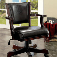Rowan Contemporary Arm Chair, Dark Cherry Finish  By Benzara