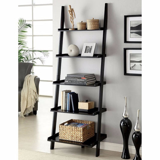 Sion Contemporary Ladder Shelf, Black Finish By Benzara | Wall Shelf | Modishstore