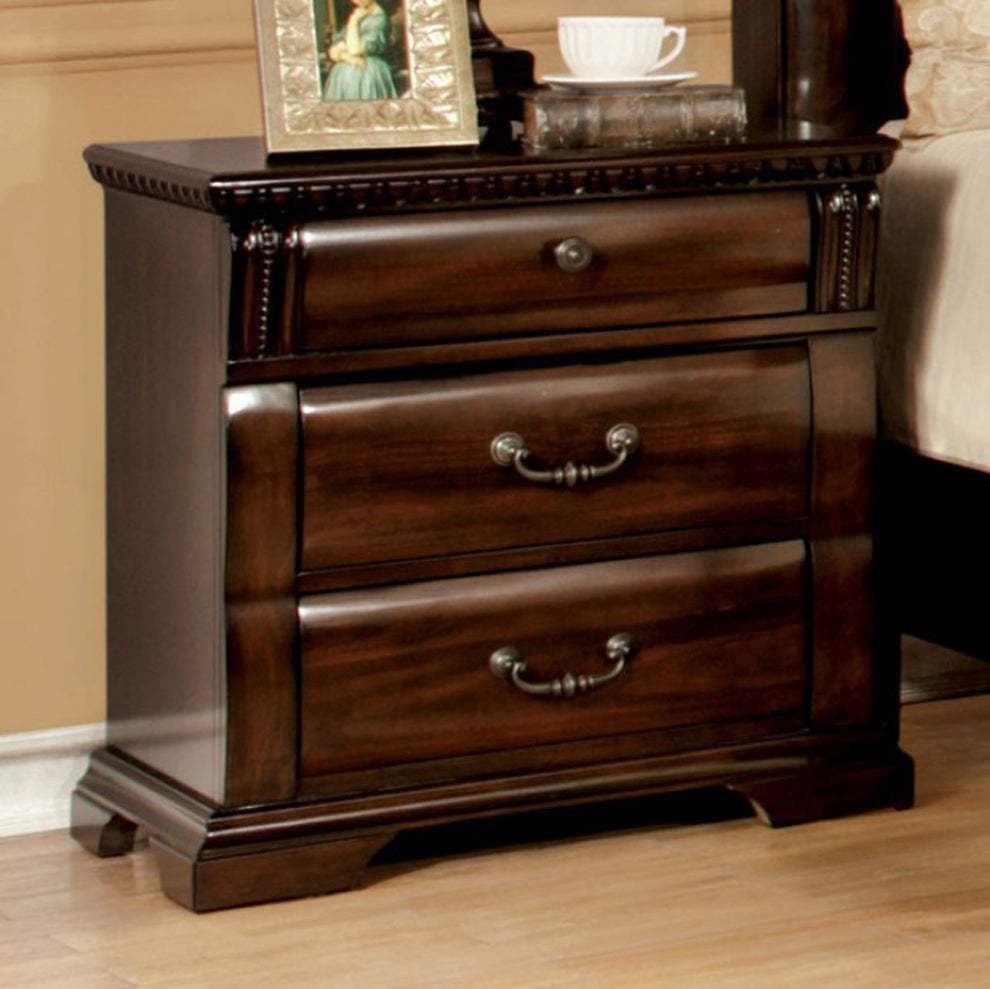 Burleigh Transitional Night Stand In Cherry Finish By Benzara | Nightstands |  Modishstore  - 2