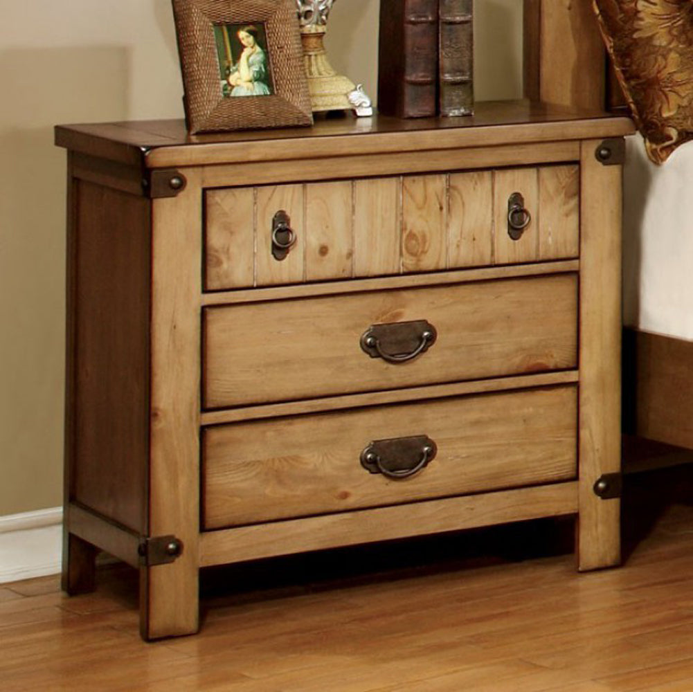 Pioneer Cottage Night Stand In Weathered Elm Finish  By Benzara | Nightstands |  Modishstore  - 2