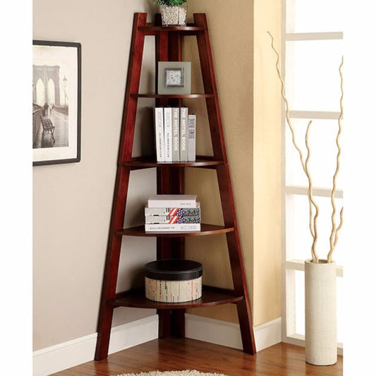 Lyss Contemporary Ladder Shelf In Cherry Finish By Benzara | Wall Shelf | Modishstore