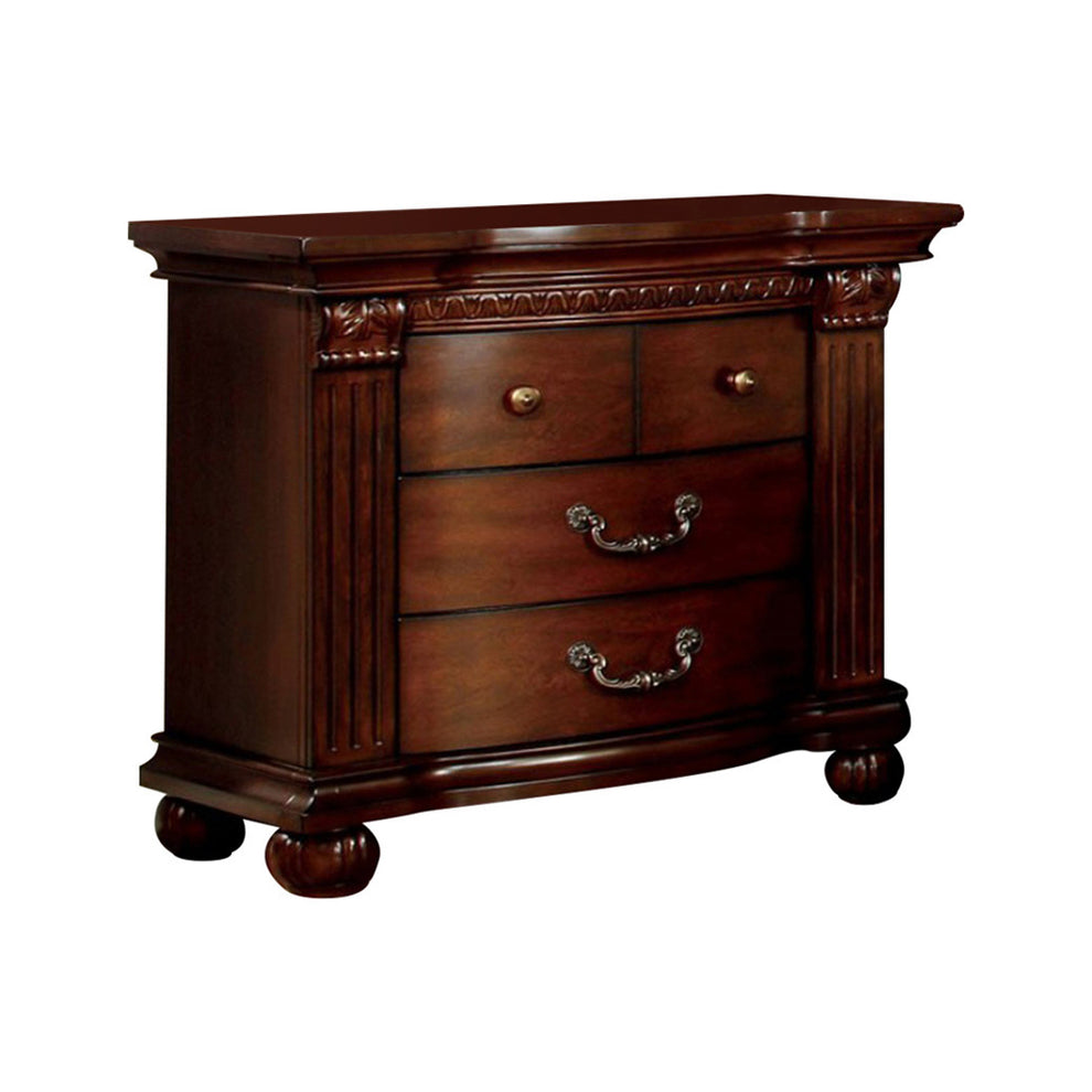 Grandom Night Stand, Cherry Brown By Benzara | Nightstands | Modishstore - 2