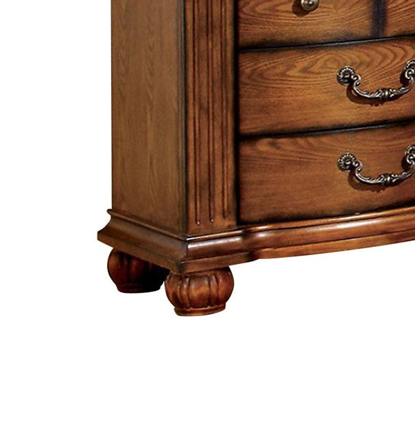 Bellagrand Transitional Night Stand, Antique Tobacco Oak By Benzara | Nightstands | Modishstore - 4
