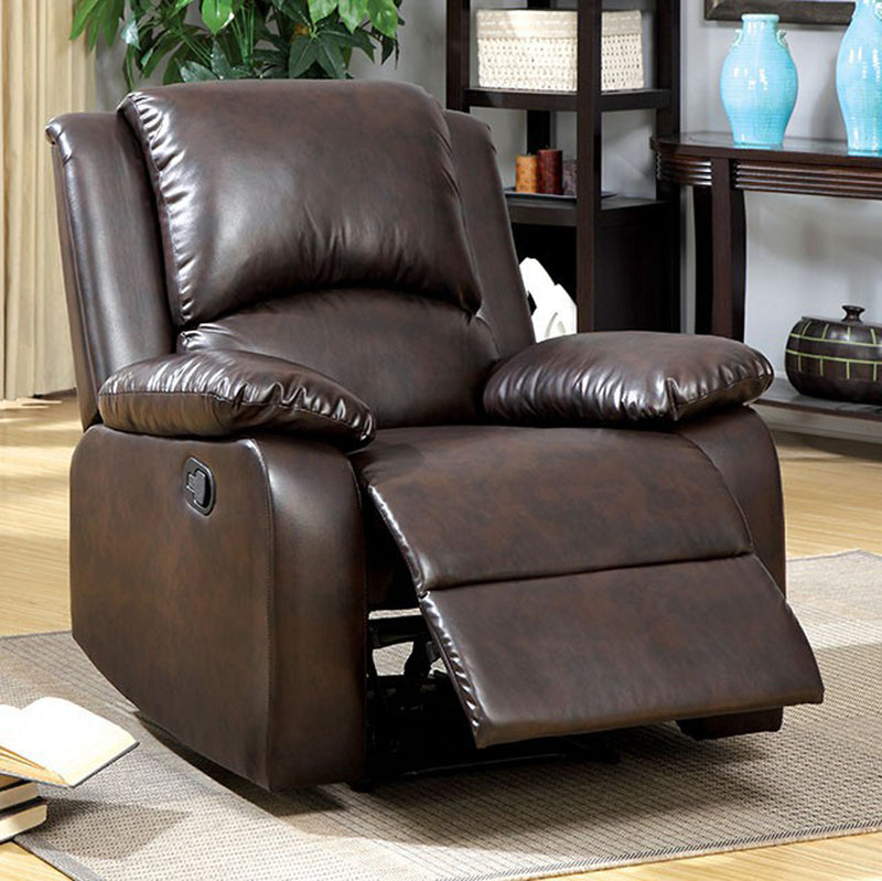 Oxford Transitional Recliner, Rustic Dark Brown  By Benzara | Chairs & Recliners |  Modishstore 