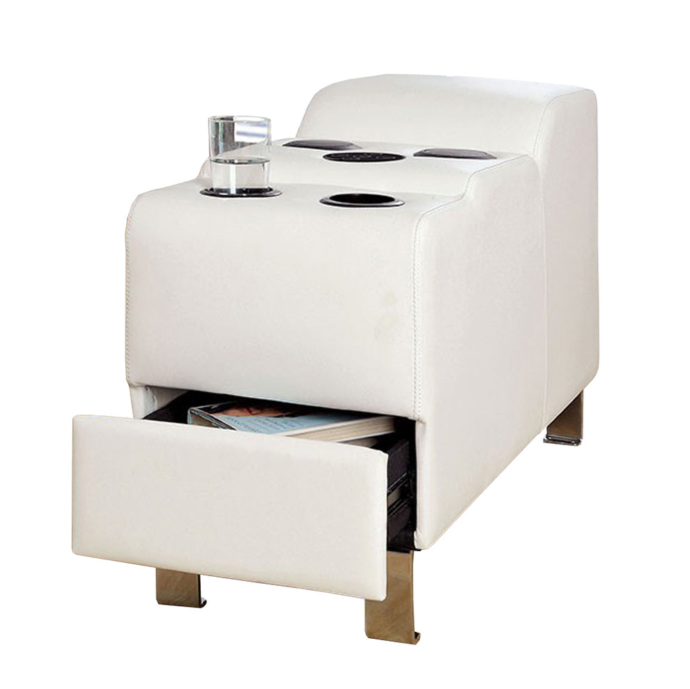 Kemina  Bonded Leather White Speaker Console By Benzara | Console Tables |  Modishstore  - 2