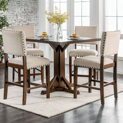 Glenbrook Brown Cherry And Ivory Counter Height Dining Table By Benzara