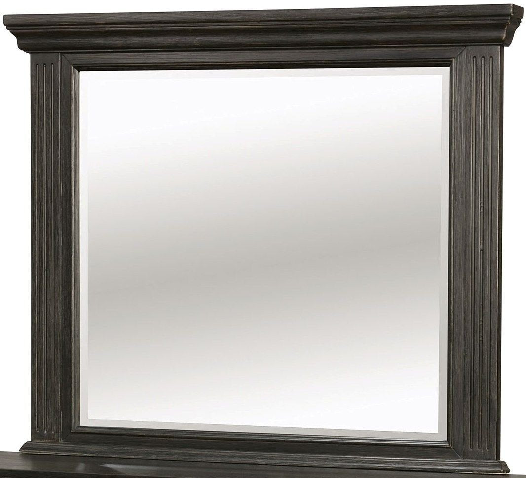 Roisin Transitional Style Mirror, Wire-Brushed Black By Benzara | Mirrors |  Modishstore 