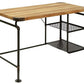 Industrial Metal Writing Desk With Wooden Top, Brown And Black By Benzara | Desks |  Modishstore  - 3