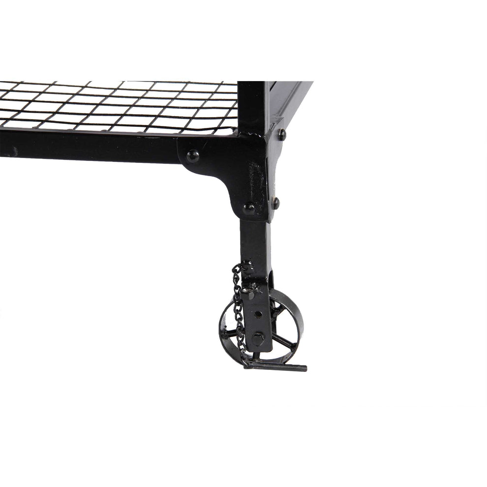 Industrial Style Wooden Desk With Two Bottom Shelves, Brown And Black  By Benzara | Desks |  Modishstore  - 5