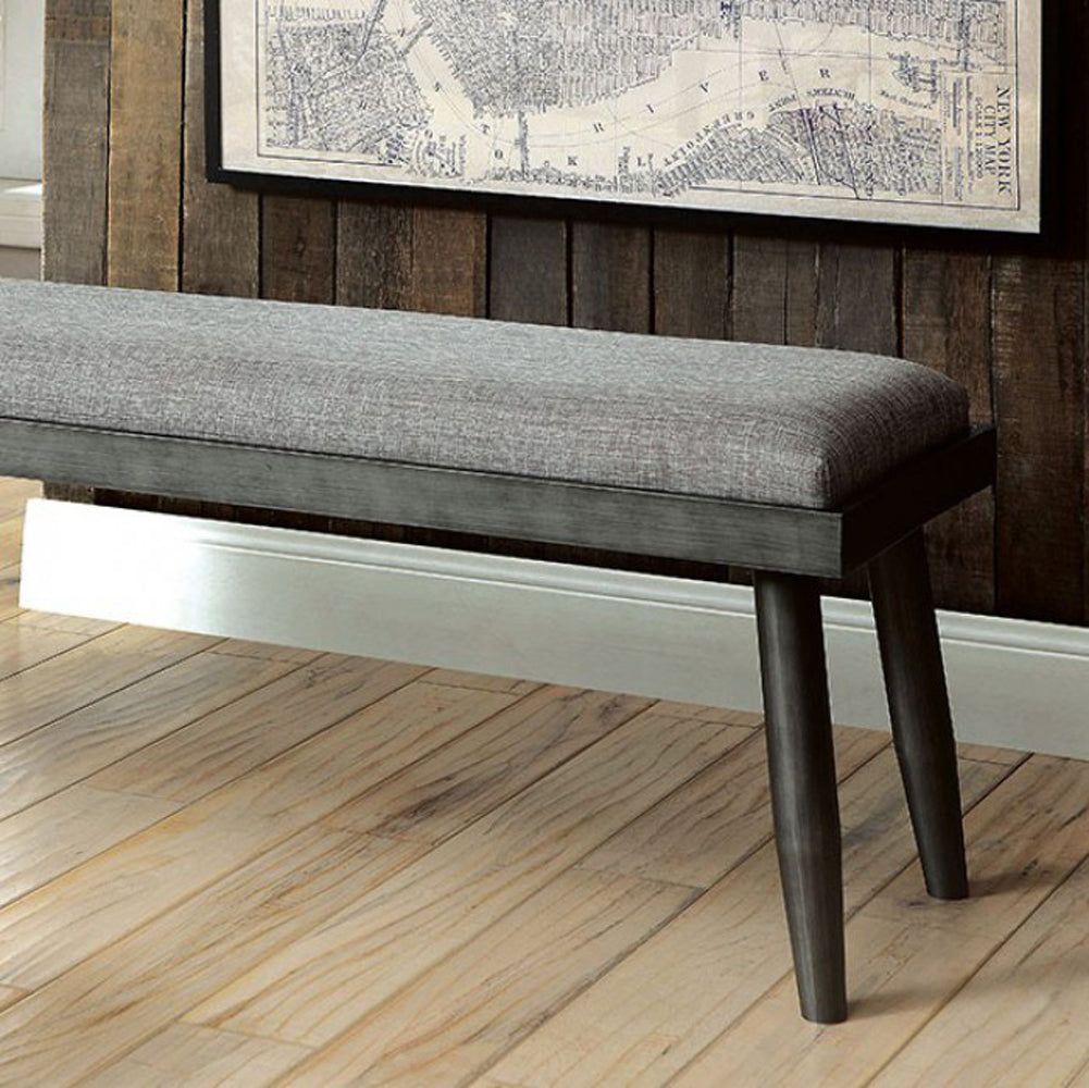 Vilhelm I Mid-Century Modern Style Bench , Gray By Benzara | Benches | Modishstore - 2