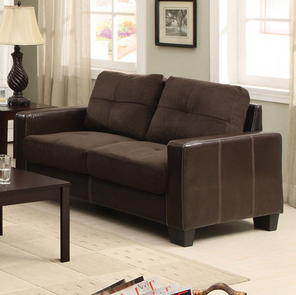 Laverne Contemporary Style Love Seat , Chocolate, Espresso By Benzara | Loveseats |  Modishstore 
