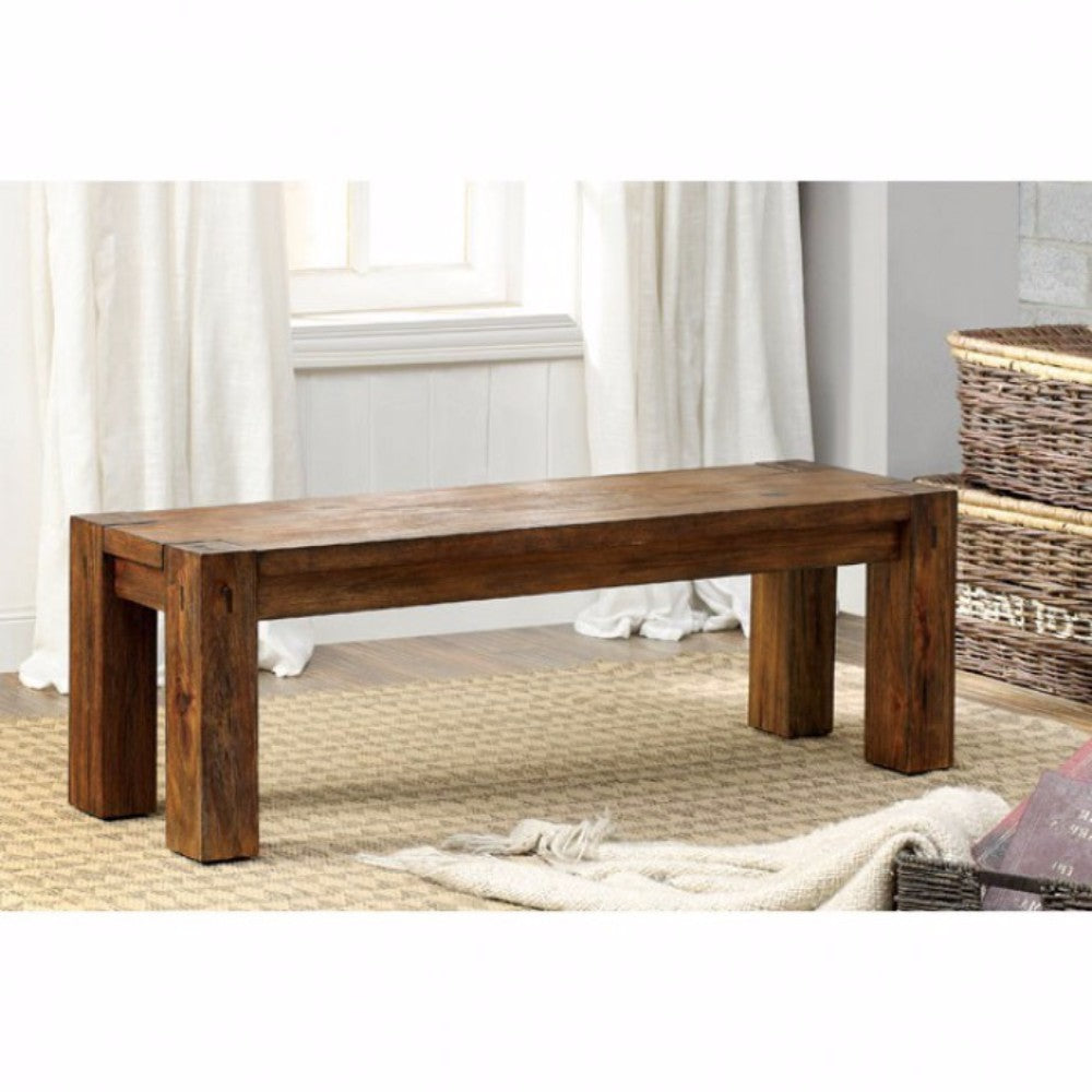 Frontier Transitional Style Bench , Dark Oak By Benzara | Benches |  Modishstore 