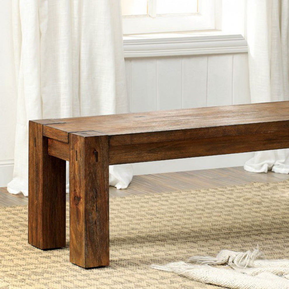Frontier Transitional Style Bench , Dark Oak By Benzara | Benches |  Modishstore  - 3