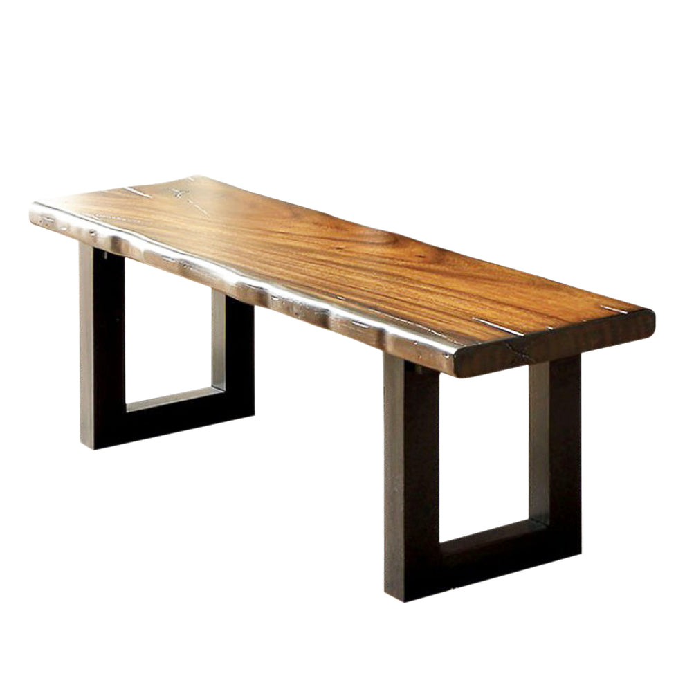 Maddison Contemporary Style Bench , Tobacco Oak By Benzara | Benches | Modishstore - 2
