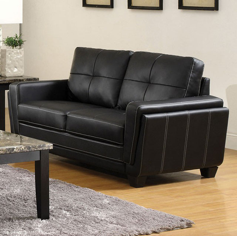 Blacksburg Contemporary Style Love Seat , Black By Benzara | Loveseats |  Modishstore 