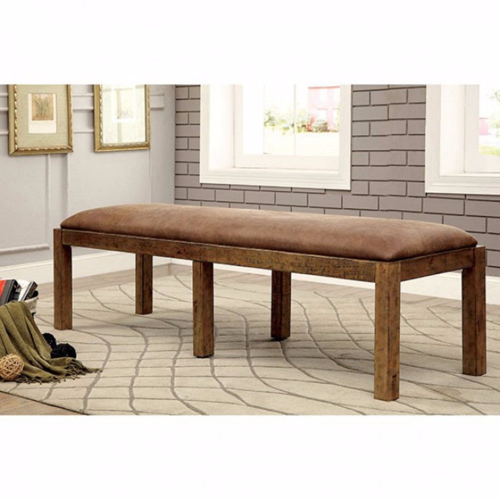 Gianna Transitional Bench, Rustic Pine  By Benzara | Stools & Benches |  Modishstore  - 3