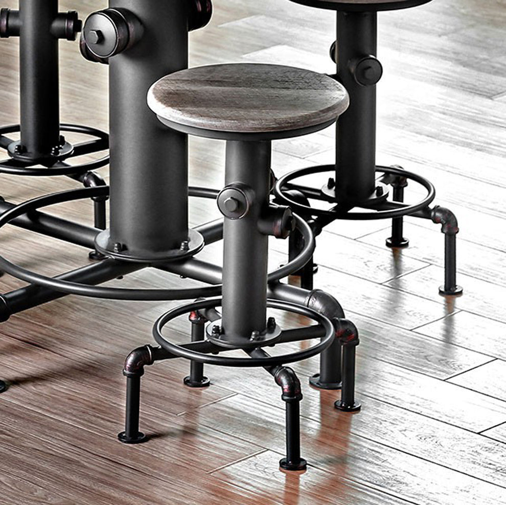 Foskey Industrial Counter Hydrant Chair Set Of 2, Antique Black  By Benzara | Bar Stools |  Modishstore  - 2